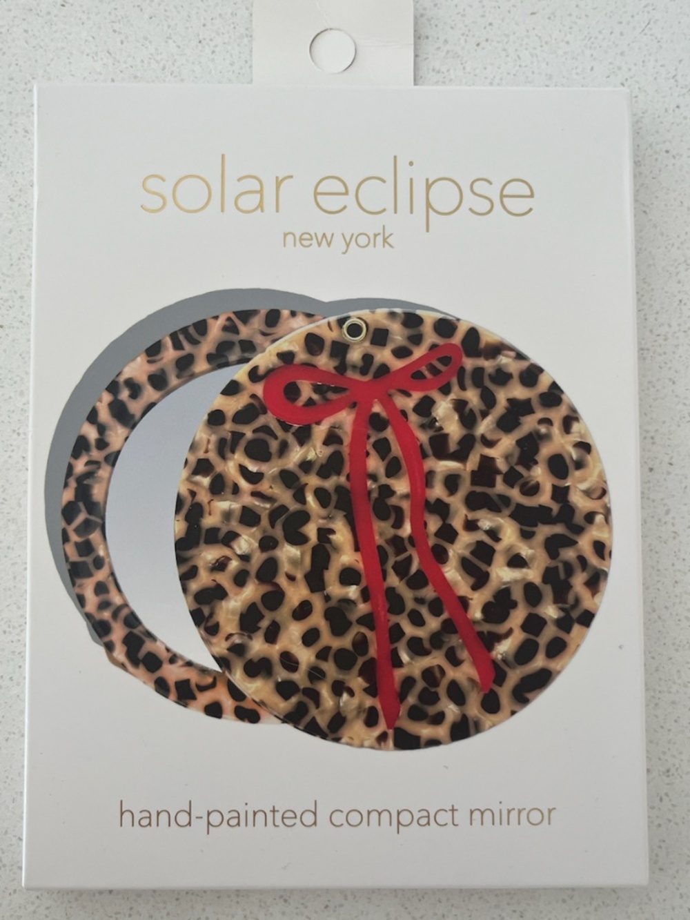 Solar Eclipse Leopard Bow Compact Mirror